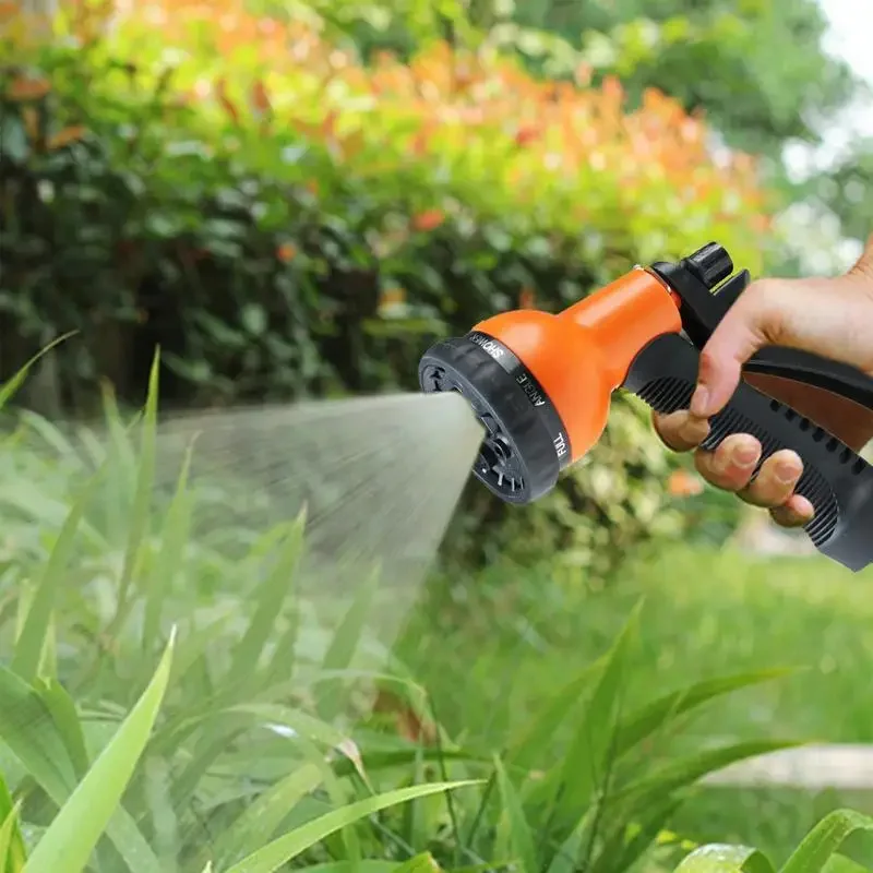 Watering Sprinkler Adjustable Nozzle Car Watering Tool High Pressure Hose Nozzle 8 Modes Watering Spray Garden Flower Irrigation