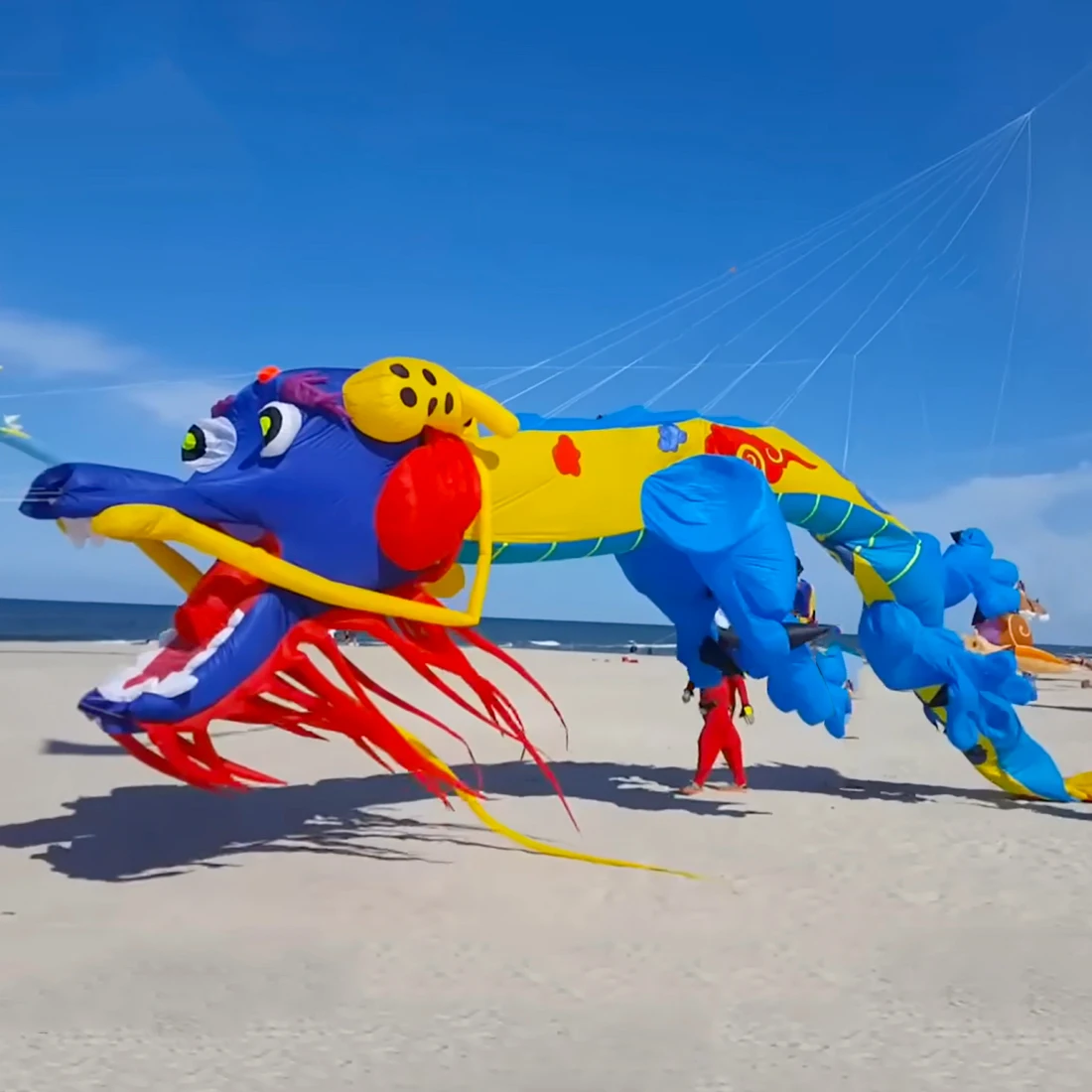 9KM 15m Dragon Kite Line Laundry Pendant Soft Inflatable Show Kite for Kite Festival Ripstop Nylon Fabric (Accept Wholesale)