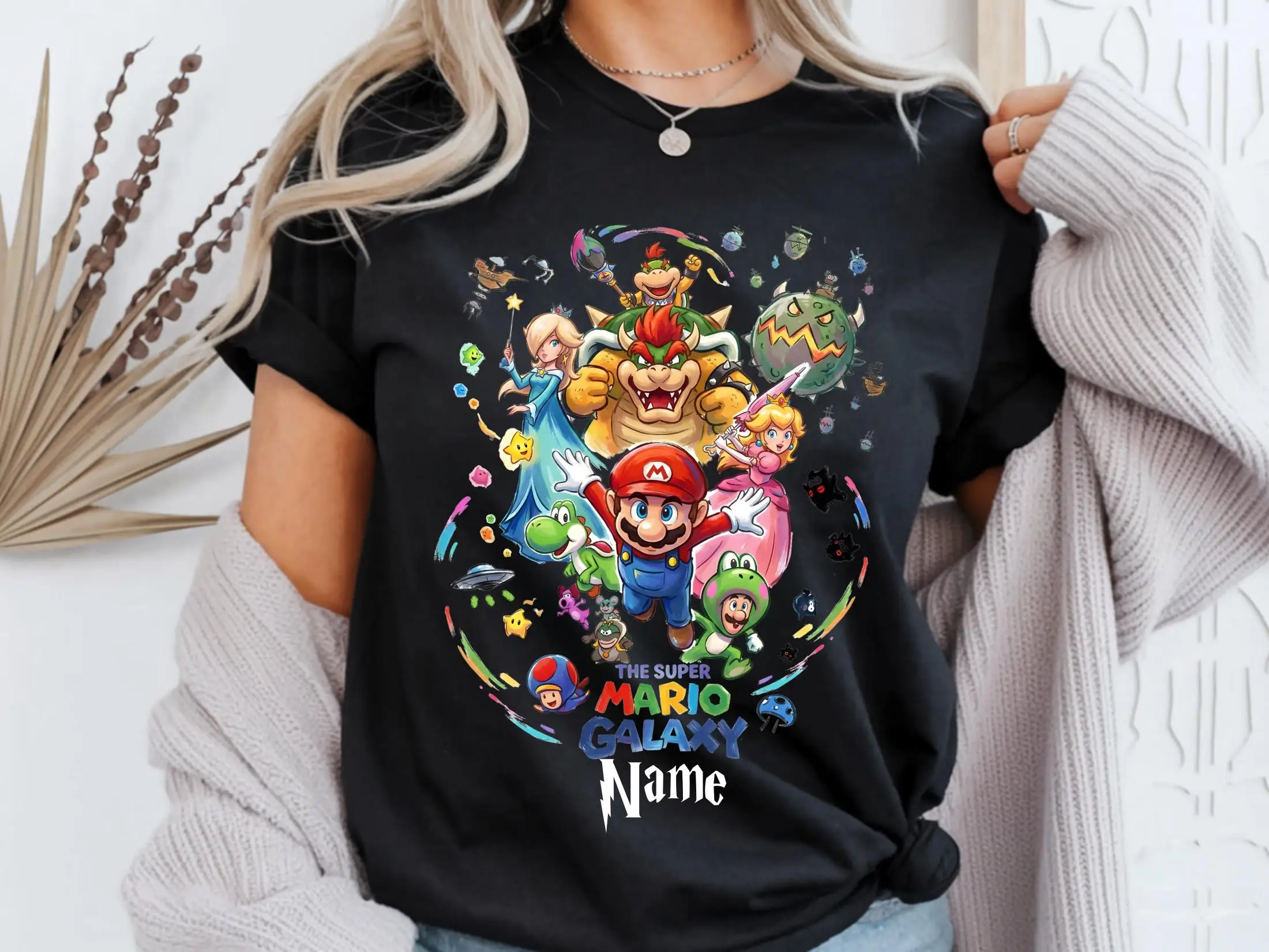 The Super Mario Galaxy Movie T-shirt Men and Women Summer Cotton Clothing Cartoon Fashion Casual Round Neck Short Sleeved Tees