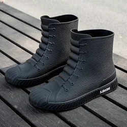 Waterproof Rain Boots for Men Rubber Shoes Fishing Husband Galoshes PVC Ankle Water Boots Man Work Safety Shoes Botas De Lluvia