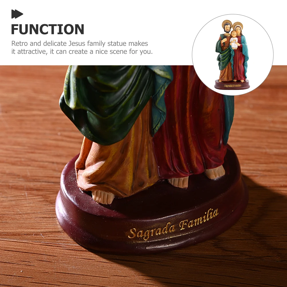 

Jesus Nativity Resin Sculpture Desktop Decoration Tabletop Christmas Ornament Home Decor