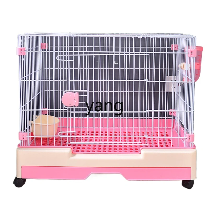 Yjq Reinforced Bold Indoor Dog Cage Small and Medium-Sized Dogs with Skylight Mobile Large Size with Drawer Pet Cage