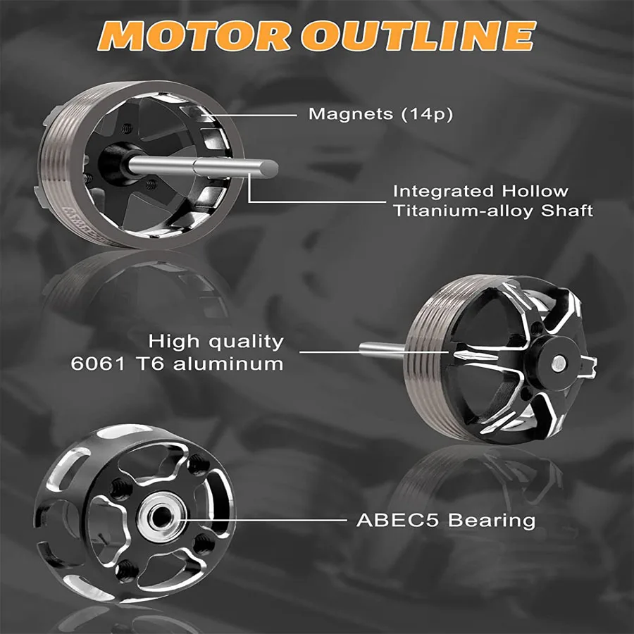 Esilun Motor tanpa sikat model RC 1400KV Motor tanpa sikat untuk SCX24 C10 JLU Deadbolt Gladiator suku cadang mobil Crawler Bronco