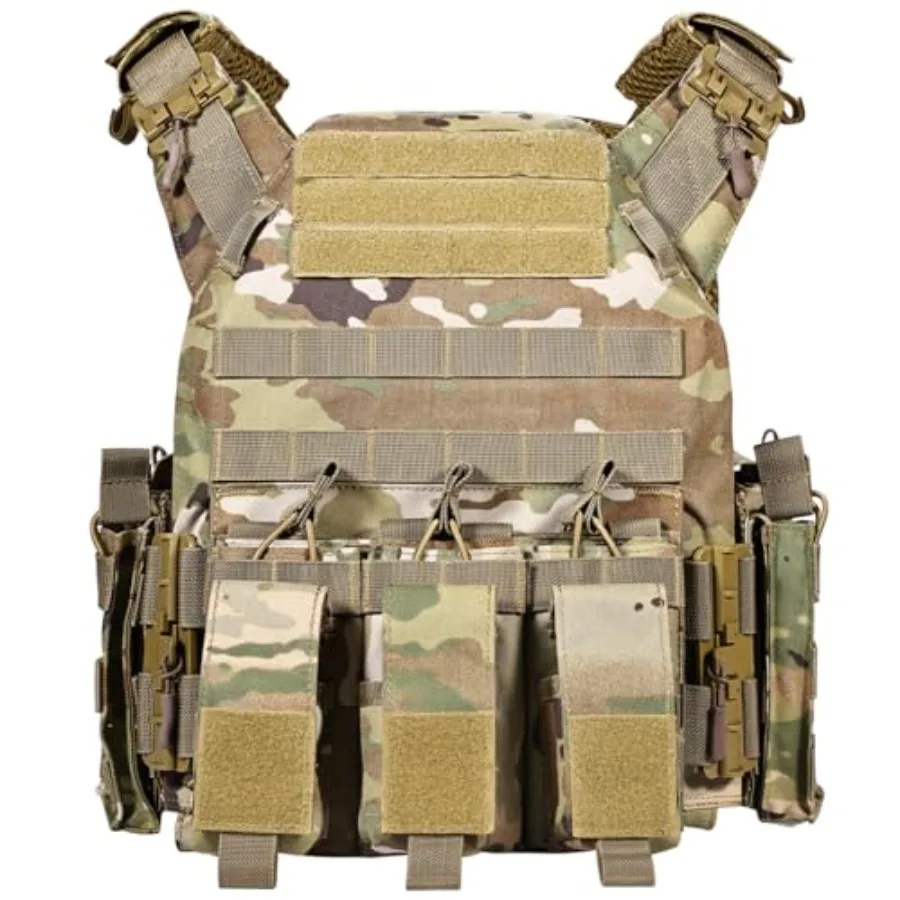 

GFIRE Tactical Vest - Airsoft Lightweight Modular 3D Breathable Quick Release Vest Adjustable Tactical Gear for Training in Bla