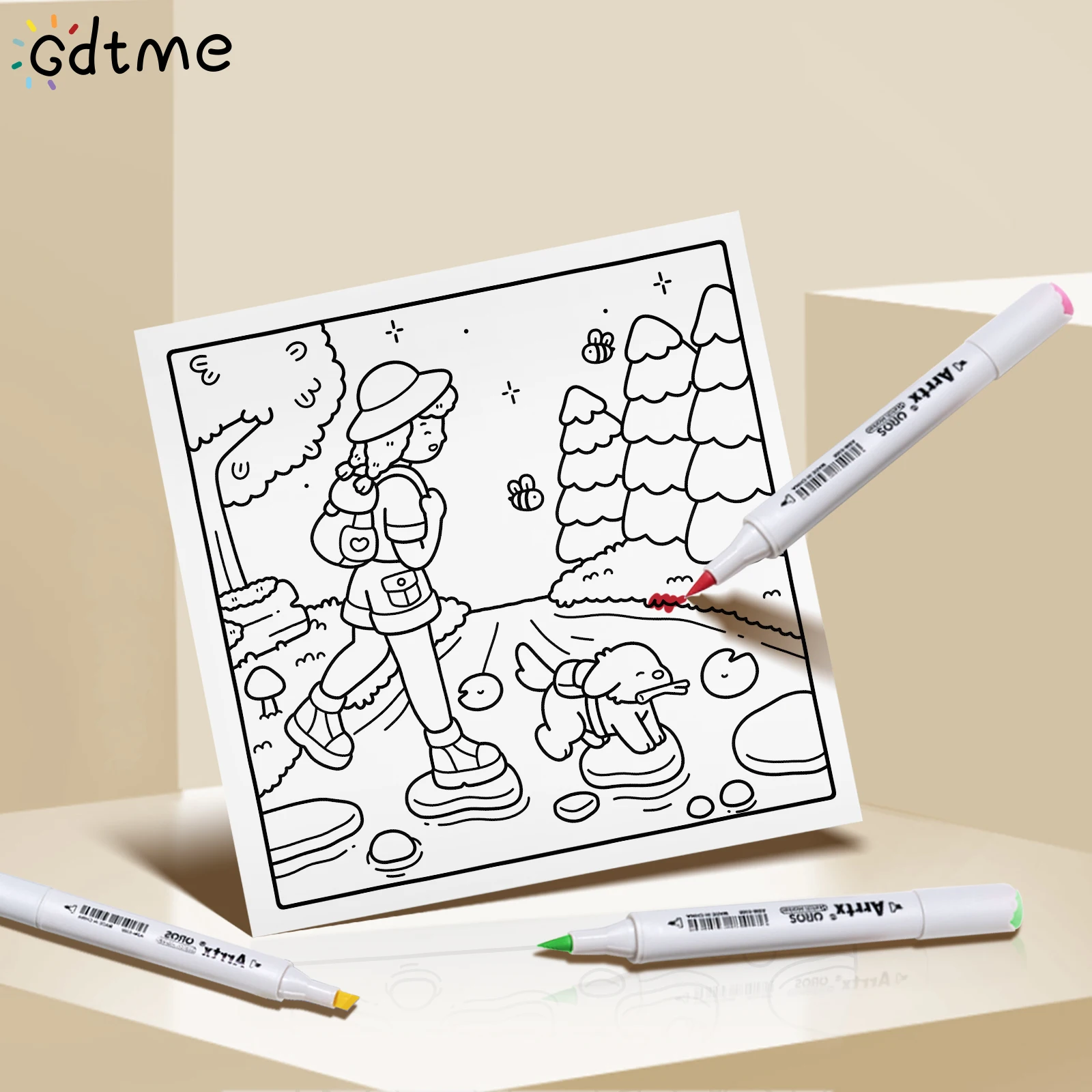 MÄDCHENMOMENTS Malbuch Stressabbau Pädagogische Taschenbuch Malerei Geschenk Montessori Zeichenspielzeug für Erwachsene und Jugendliche ﻿ – Detail 6