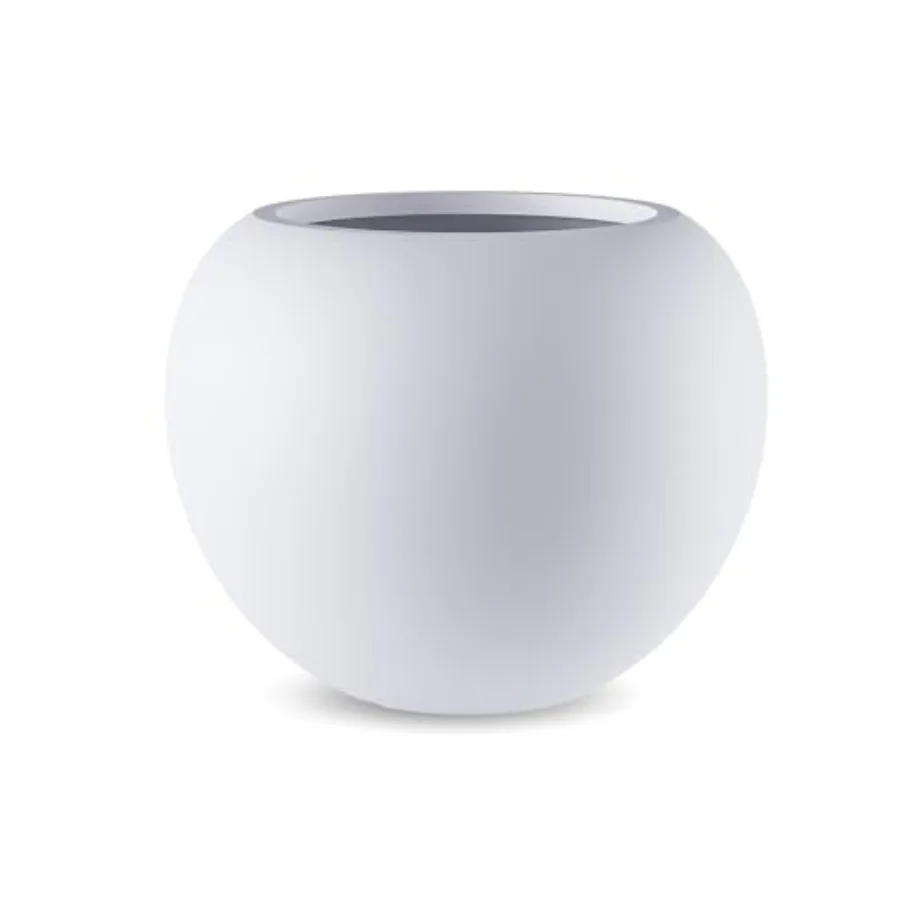 

Круглый цветочный горшок из фиберстоуна 13,5x17 дюймов с 12 отверстиями для дренажа, прочный, белый, устойчивый к воздействию окружающей среды, для сада и дома