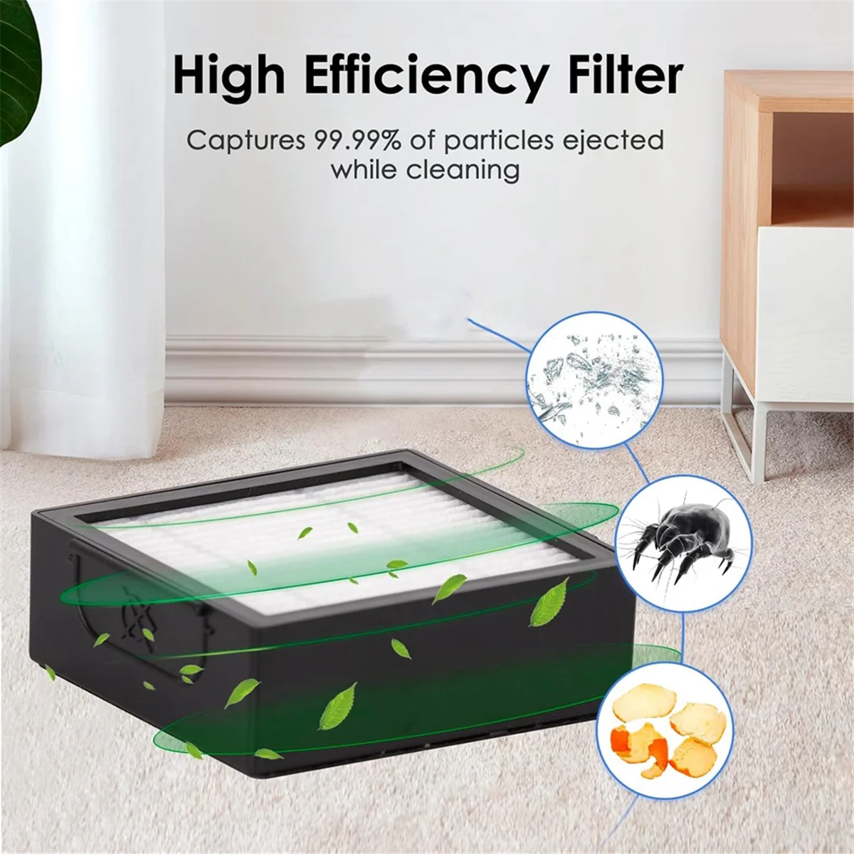 مجموعة مرشح علوي لـ Roomba Combo J7 Plus جهاز آلي لتنظيف الأتربة فرش مطاطية متعددة الأسطح مرشحات HEPA وسادات ممسحة جانبية