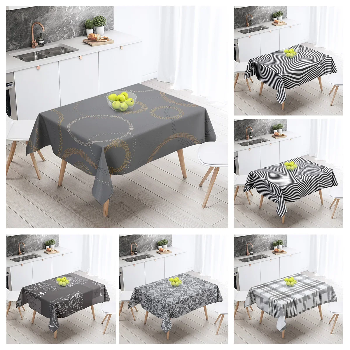 

Home tablecloths dining decoration and rectangular table accessories waterproof cloth Anti-stain simple Modern abstract nordic