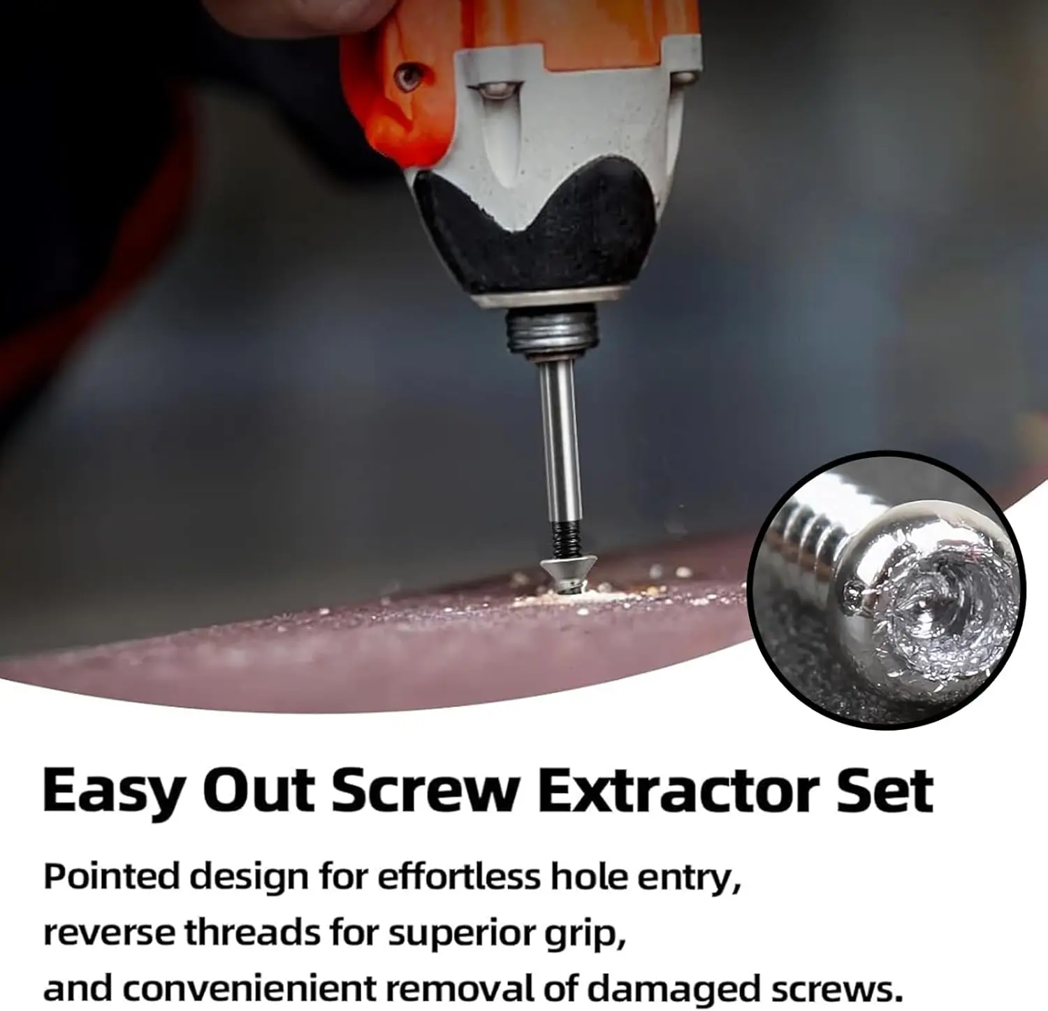 5pc Broken Head Screw Extractor 6pc Coarse Teeth Fine Teeth Water Tap Broken Thread Extractor Screwdriver Tool Plastic Box Set