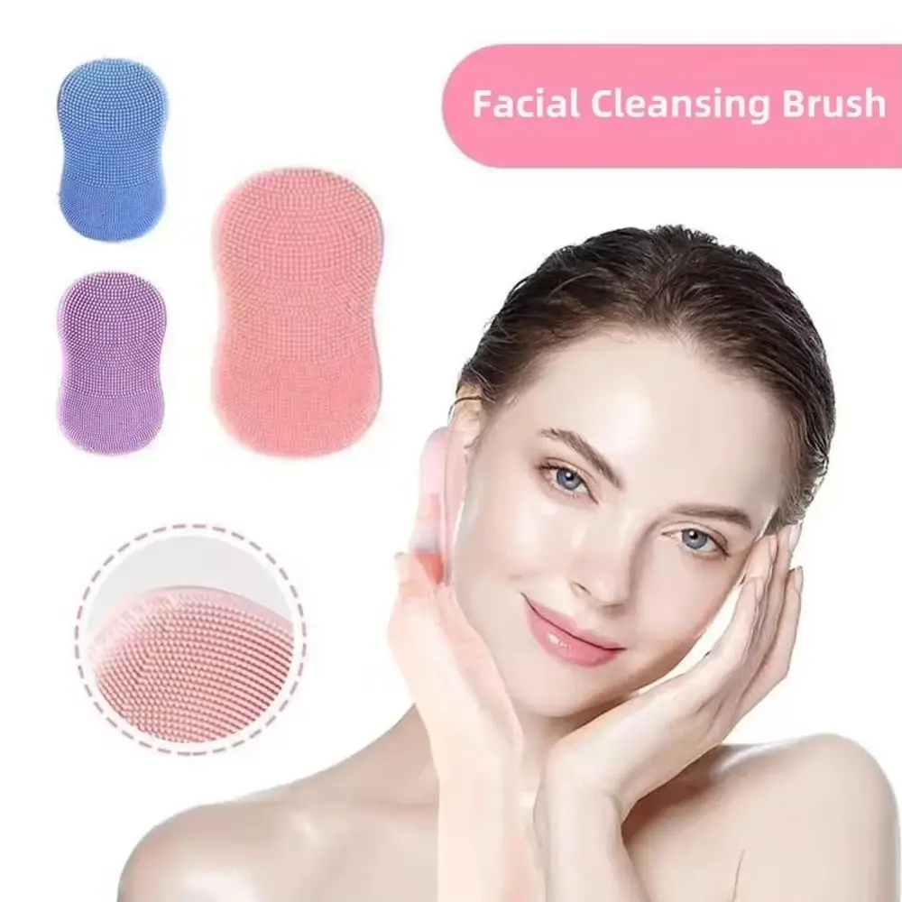 Mini Facial Cleansing Brush Soft Deep Cleaning Face Scrubber Multi-functional Silicone Blackhead Acne Cleansing Pad