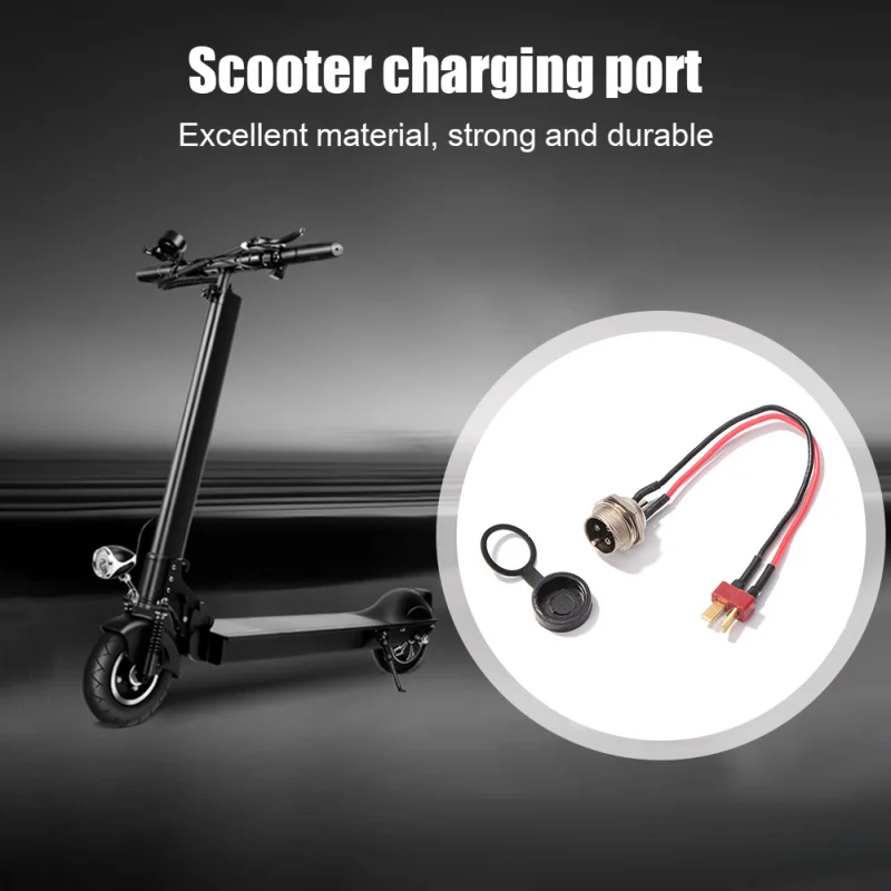 Electric Scooter Charging Interface Power Cable Charging Socket Port Plug for KUGOO M4 PRO Scooter Accessories