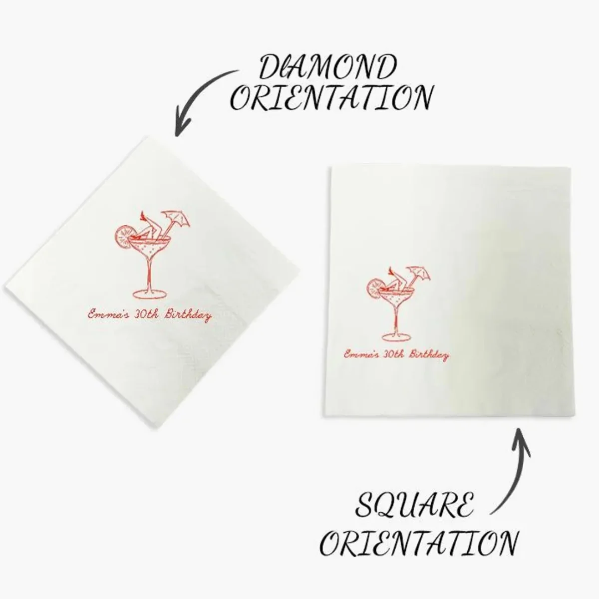 50pcs Custom Napkins, Birthday Napkins, Personalized Wedding Napkins,Custom Photo Napkins, Custom Logo Napkins, Party Napkins, M
