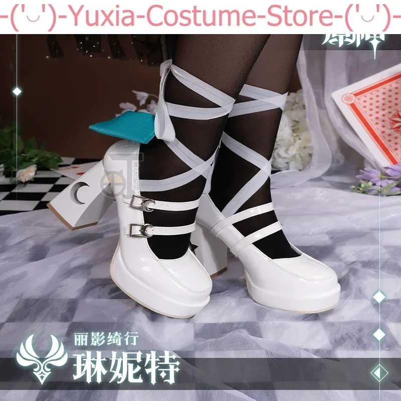 

Genshin Impact Lynette White High Heels Women Cosplay Costume Cos Game Anime Party Uniform Hallowen Play Role Clothes Clothing