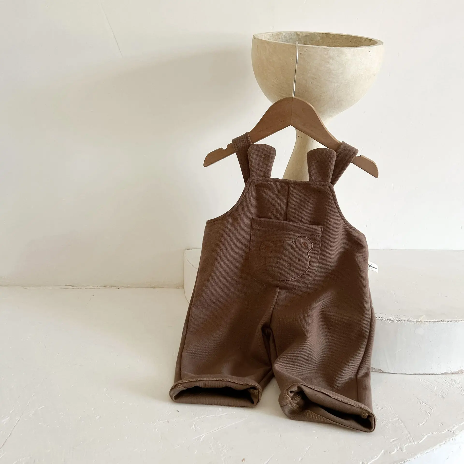 Baby Set Autumn Newborn Baby Romper Fashion Overalls Trousers Cartoon Coat Bear Embroider