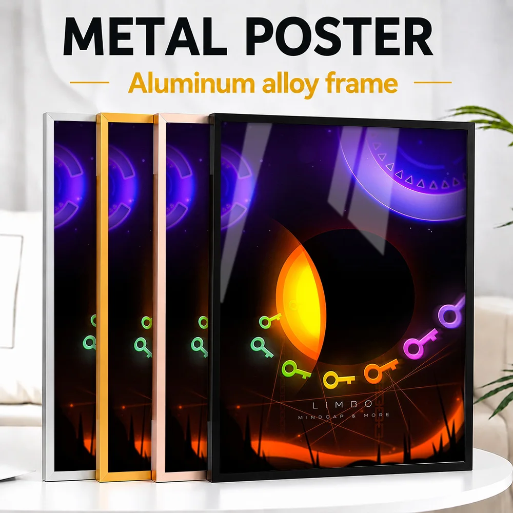 LIMBO By MindCap Metal Poster With Aluminum Alloy Frame Personalized Photo Dynamic Adventure Style Wall Art For Gaming Setup