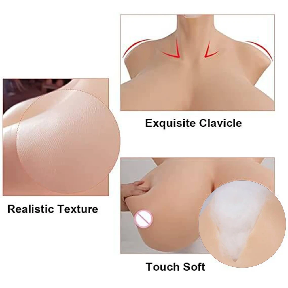 U-Charmmore Realistic Huge Boobs S Z Cup Silicone Breast Forms Breastplate For Drag Queen Shemale Crossdresser Transgender