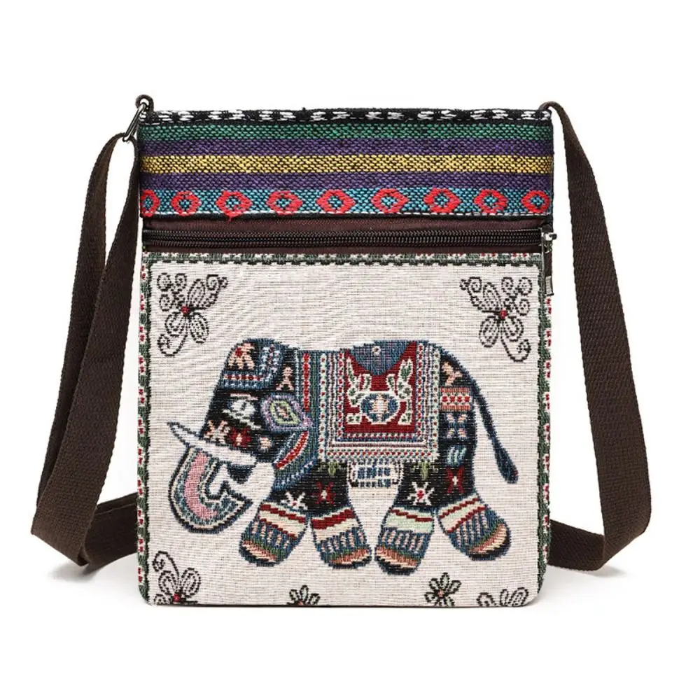 

Embroidery Ethnic Style Crossbody Bag Butterfly Rabbit Cute Elephant Cloth Bag Canvas Shoulder Bags Animal Shoulder Bag Girls