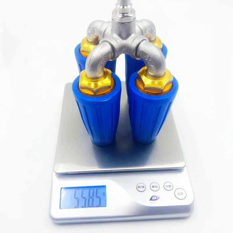 Rotating Spray Nozzle Aluminum Alloy with 4-Way Stainless Steel Connector TIP1/4 4000PSI Washer