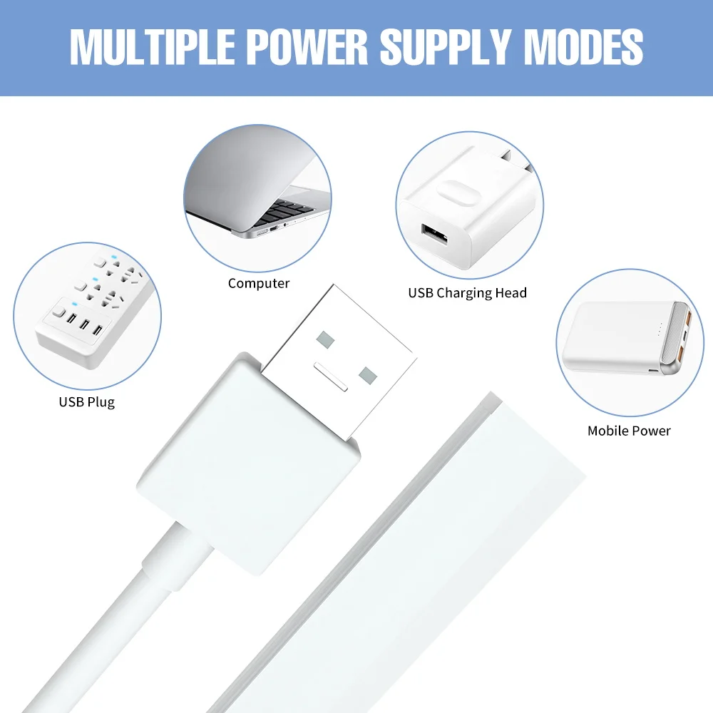 Sensor de varredura da mão luz da cozinha usb plug sob luzes do armário 2835 smd led night light para armário roupeiro iluminação da cozinha