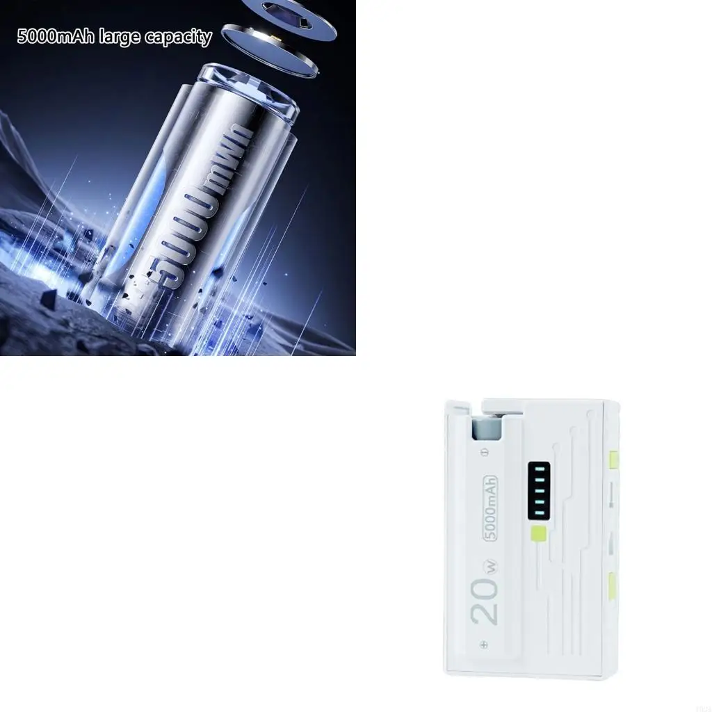 193A DIY Charging Adapters Case With 12700 Slot Power Display Light Indicators Battery Replacement Plastic Power Cover