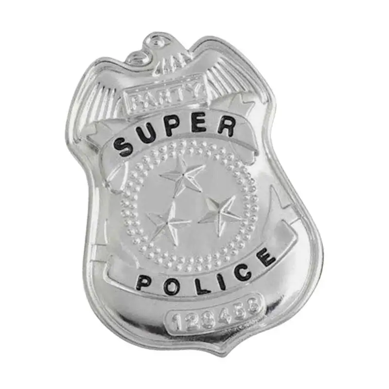 Cop Abzeichen für Kinder Rollenspiel Polizist Brosche Halloween Cop Cosplay Kostüm Zubehör für Kinder Jungen Mädchen Rollenspiel Kleidung