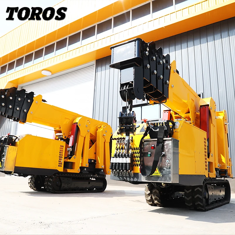 تسليم سريع رافعة زاحفة عنكبوتية للمساحة الصغيرة عالية الكفاءة رفع المسار رافعة العنكبوت ذراع دوارة رافعات التحكم عن بعد #4