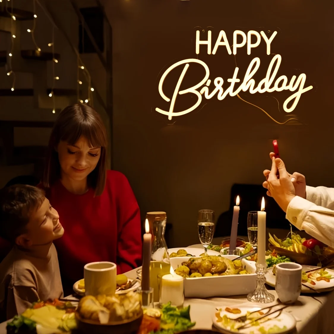 Happy Birthday Neon Sign | Reusable Dimmable Wall Decor with Dimmer Switch, Ideal for Party Decorations, Birthday Celebrations