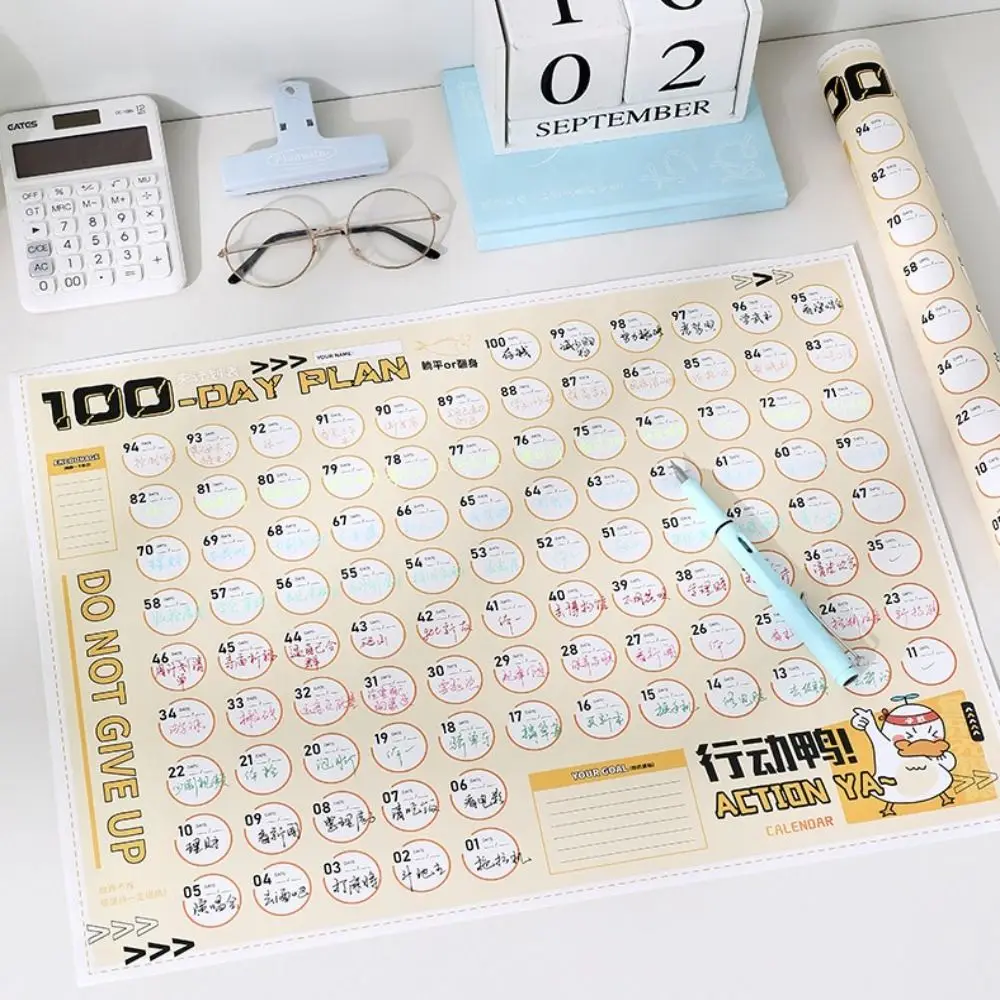 Lista delle cose da fare Piano da 100 giorni Foglio Agenda Piano di perdita di peso Lista di controllo Foglio Ora Data Organizzatore Fitness Programma da parete Planner Studente