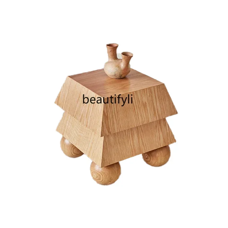 

xxzNordic modern minimalist light luxury high-end solid wood, home living room, shoe changing stool personalized edge