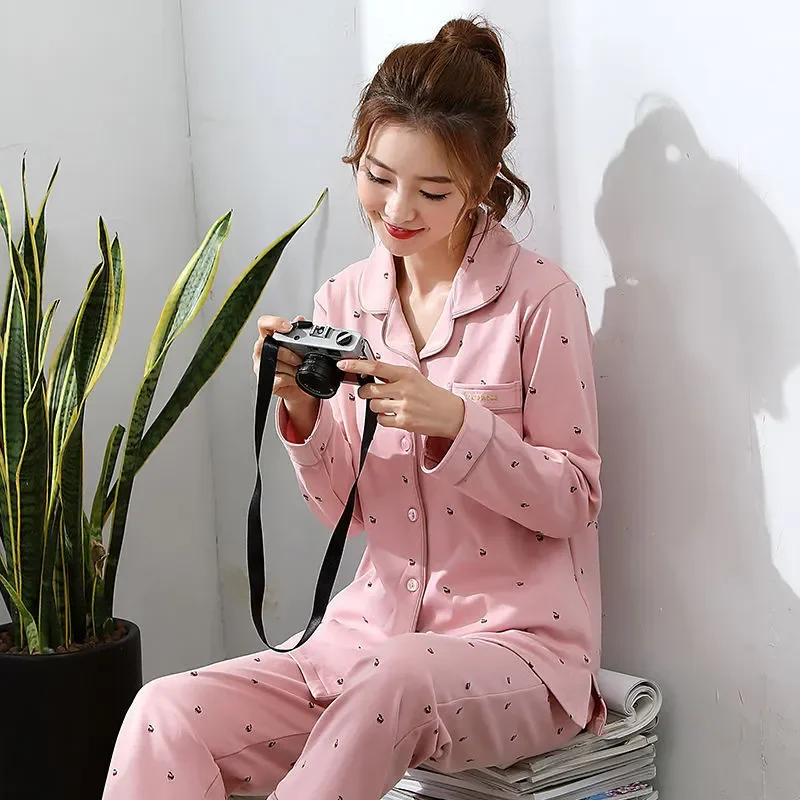 

Women's Long Sleeve Pajamas Set Spring Autumn Winter Casual Wearable Outside Loungewear Suit