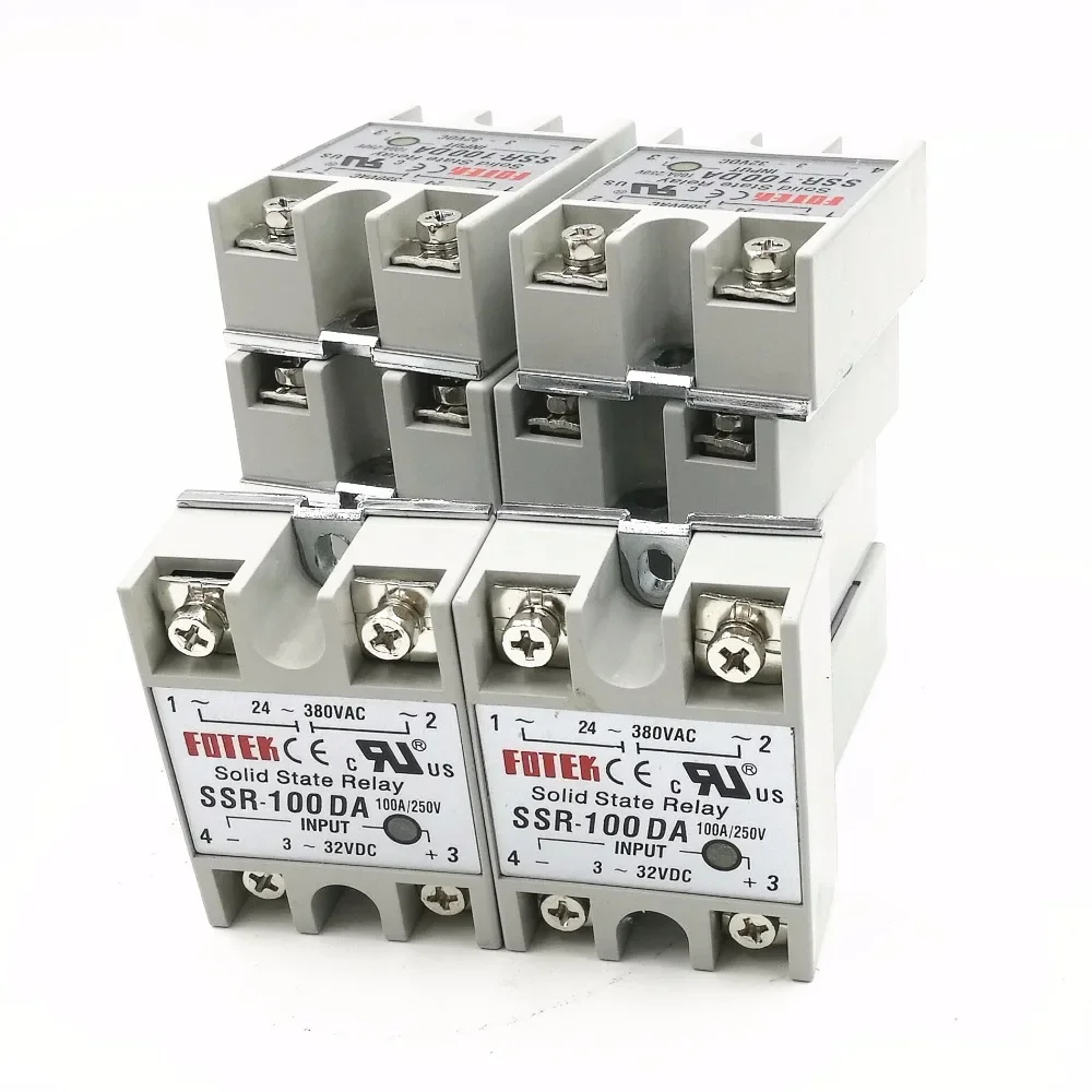 

10 шт. SSR100DA SSR-100DA Производитель 100A SSR однофазное твердотельное реле, вход 3-32 В постоянного тока