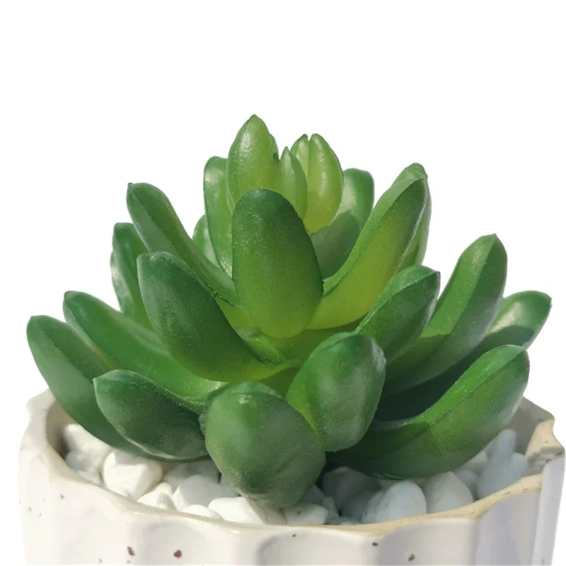 ดอกไม้กระถางประดิษฐ์สีบอนไซประดับลูกปัดอวบน้ำจำลอง