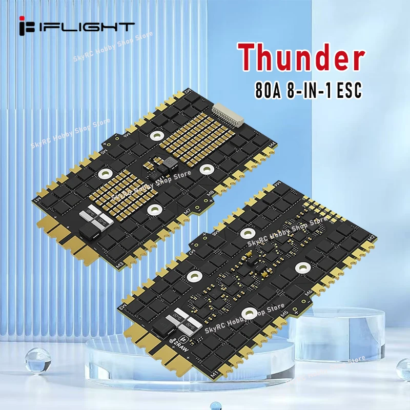

IFlight Thunder 80A 8-IN-1 ESC Blheli_32 2-8S Lipo поддерживает DShot DShot150/300/600/ MultiShot/ OneShot для RC FPV Drone