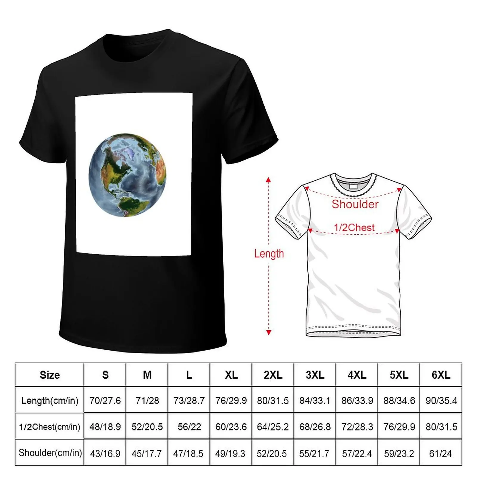 The world from space projection - World Relief Map showing land and oceans T-Shirt Construction Work Tee Shirt