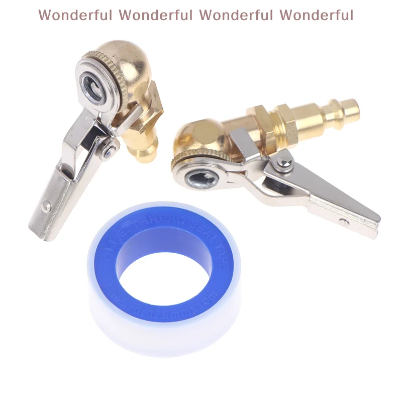 Válvula infladora de mandril de ar para pneu de carro, 2 peças com cinto de matéria-prima, bola fechada de latão, 1/4 polegadas, fnpt, fluxo fechado, inflador de pneus