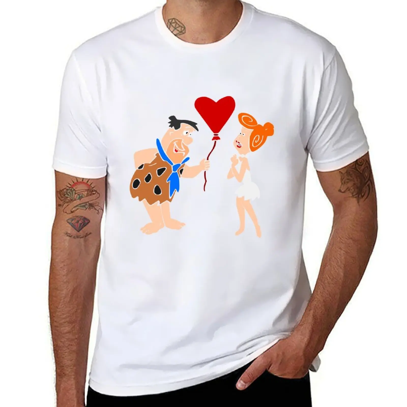 

Fred and Wilma Flinstone T-Shirt t shirts for man graphic funny t shirt for man 100 percent cotton T-Shirt