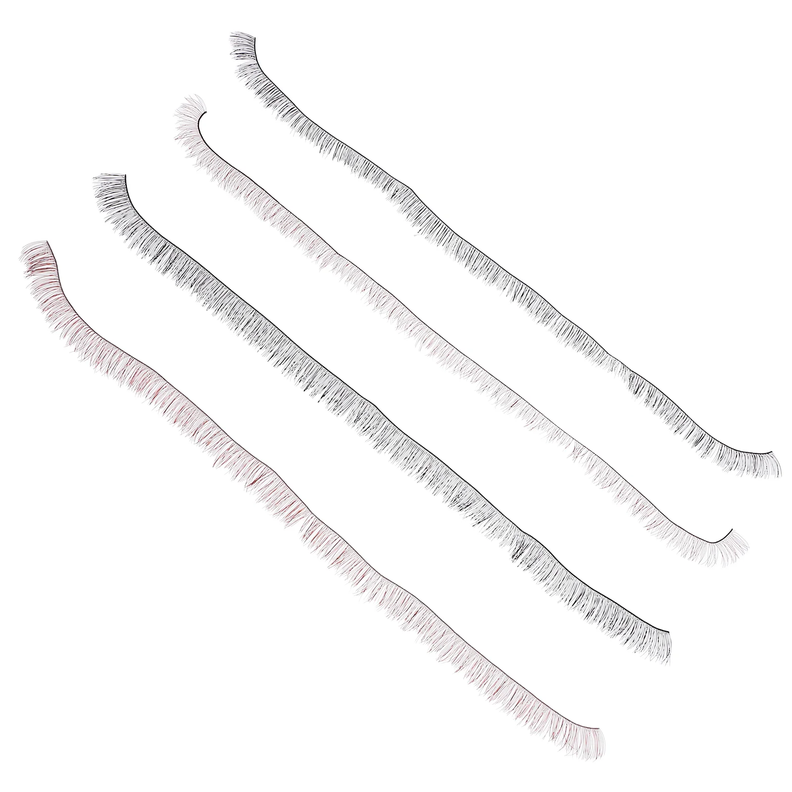 Faux-cils faits à la main, accessoires pour les yeux, noirs, 1cm, 08cm, marron, 1cm, B, 4 pièces