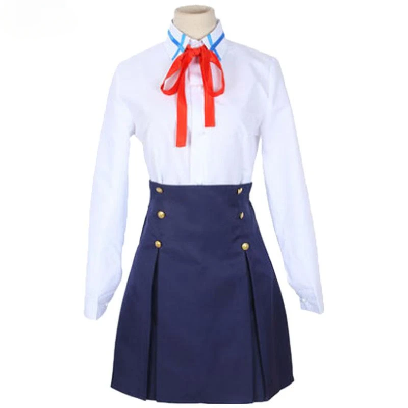 Anime espada arte on-line sao yuuki asuna cosplay traje peruca uniforme escolar feminino conjunto completo com camisa