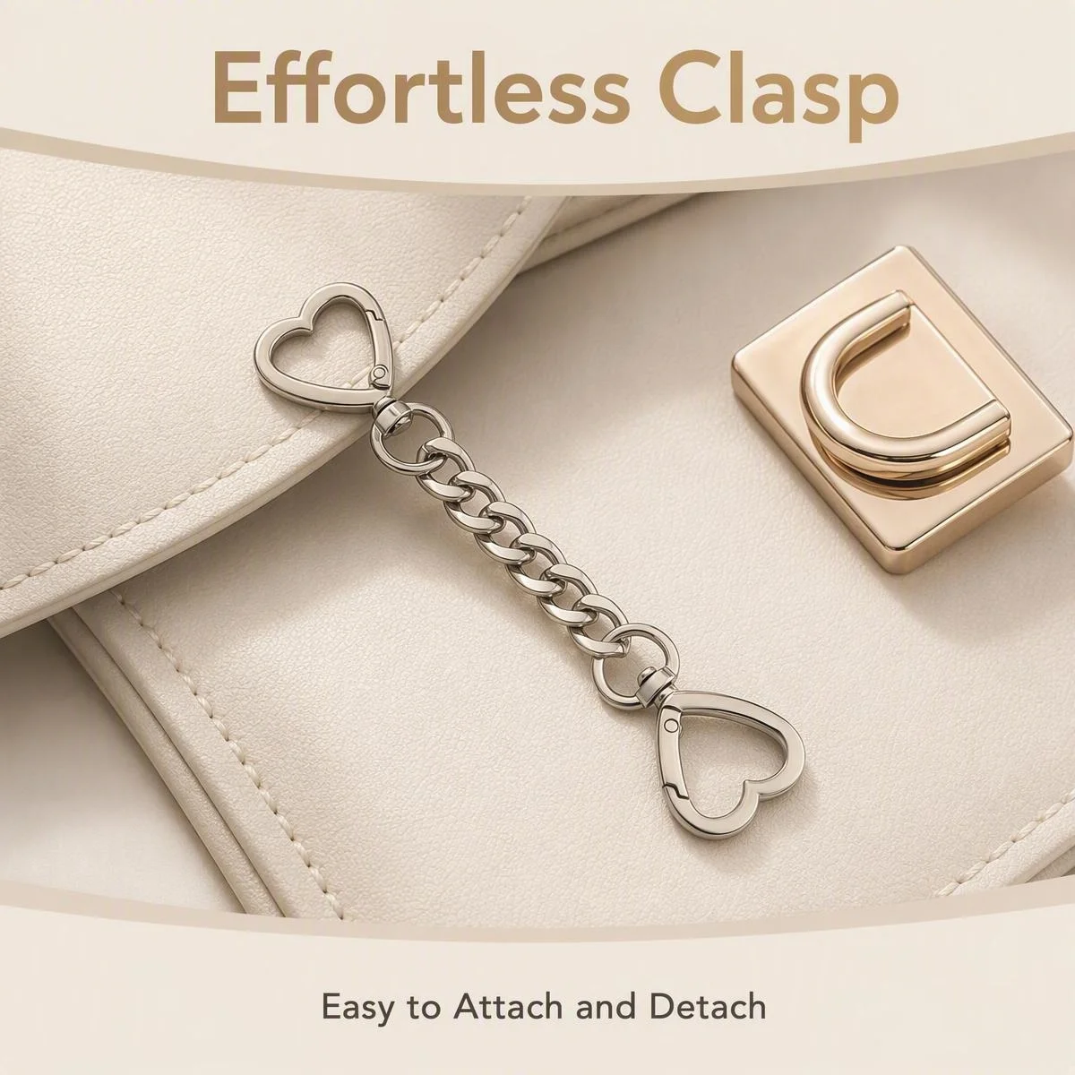 Heart Shape Spring Clasp Key Chain Extender, Metal Keychain Extension for Keys Bag Charms Men Women's Keychain