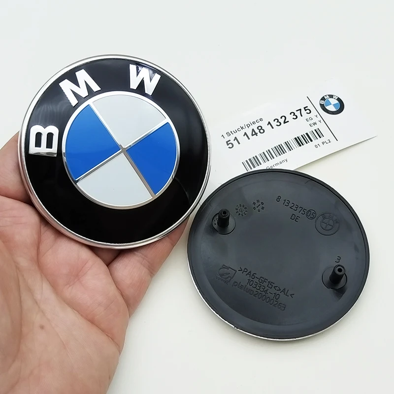 2pcs 82mm 74mm Car Front Hood Emblem Bonnet Logo Rear Trunk Badge For BMW E46 E39 E90 E60 E30 E87 E36 E61 E91 M3 M5 Accessories