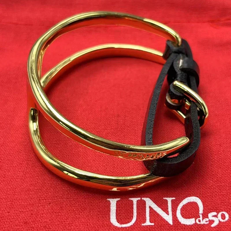 UNOde50-pulsera exquisita de cuero de alta calidad para mujer, bolso de regalo de joyería romántica, a la moda, novedad de 2023