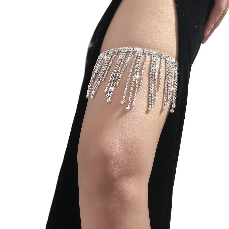 

Цепочка на ногу, сексуальная кисточка, модная юбка с разрезом для ночного клуба, аксессуары, цепочка для тела, женские свадебные аксессуары