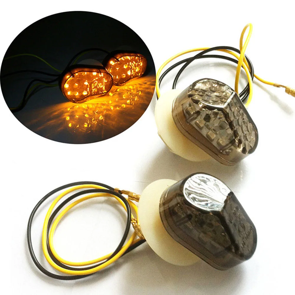 

2 шт. универсальные 12 В мотоциклетные указатели поворота дымчатый чехол янтарно-желтый задний фонарь для Kawasaki Suzuki Yamaha YZF R6 R1 Harley