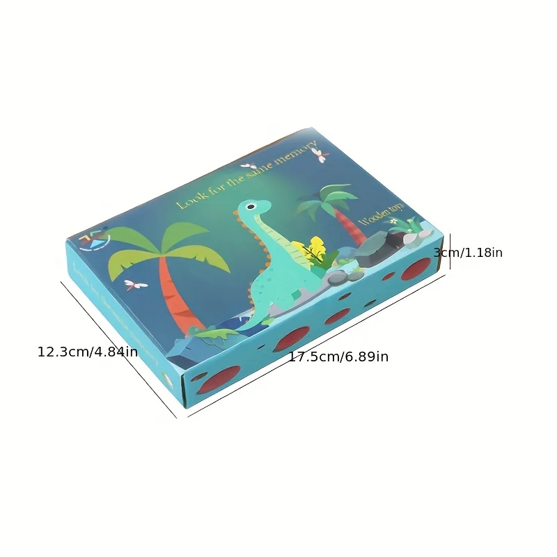 Gioco di abbinamento di scacchi con memoria in legno per bambini Dinosauro educativo, animali, oceano per trovare i stessi giocattoli