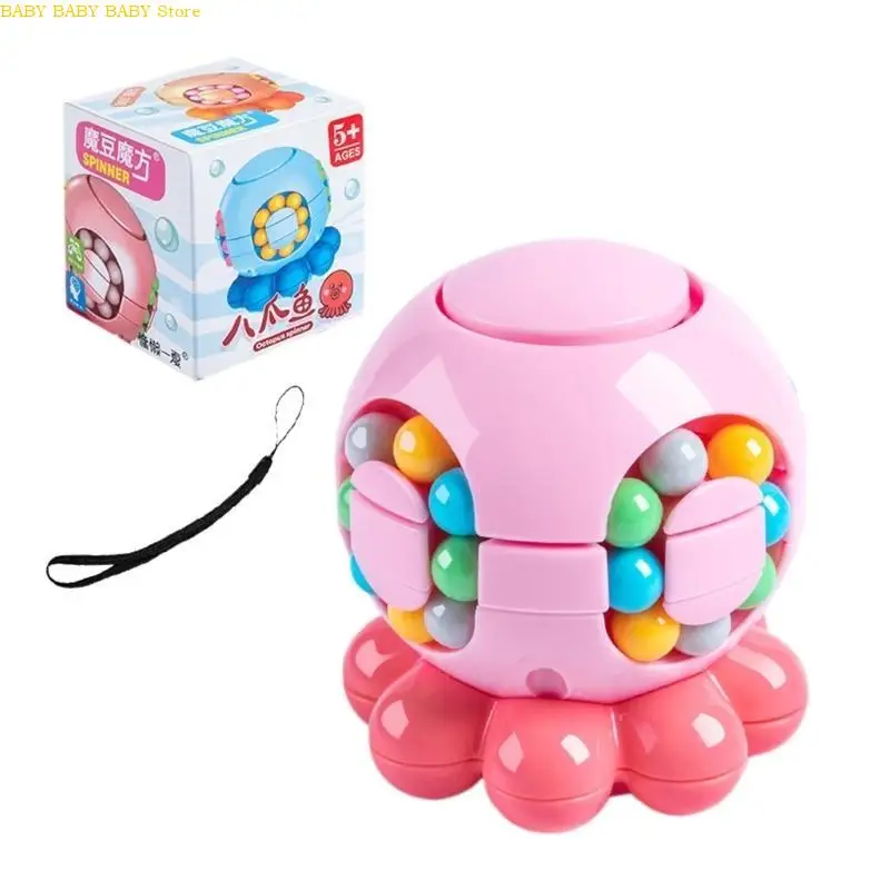 Q81A ROUTING Bean Cube Spinner Fidgets Toy, Stress Reliefs Fidgeles Ensiety Relief Learning & Education Toy Gift Toy