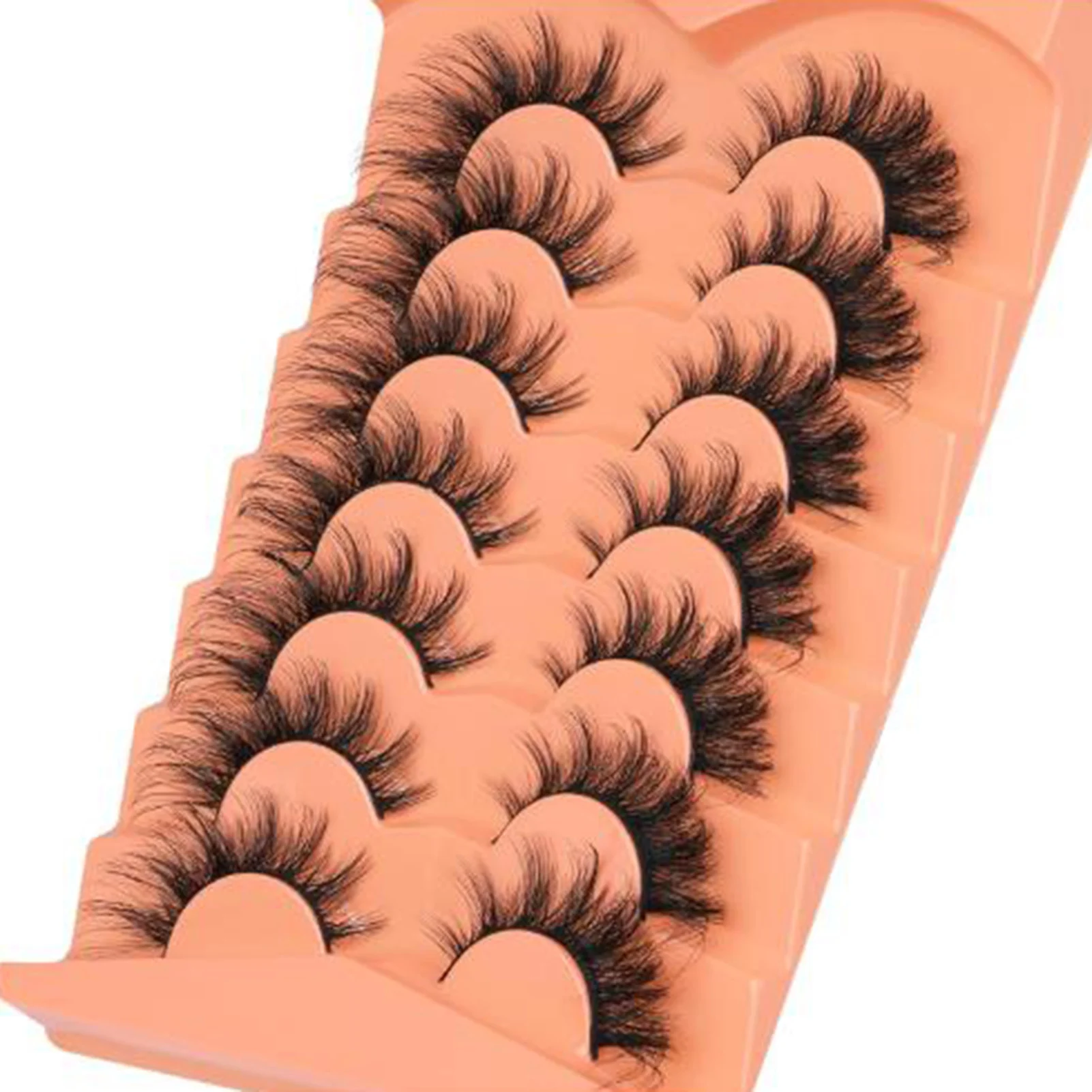 Cílios postiços de vison natural, cílios fofos 3D, beleza suave, cílios postiços, maquiagem clássica e grossa, reutilizável, 7 pares