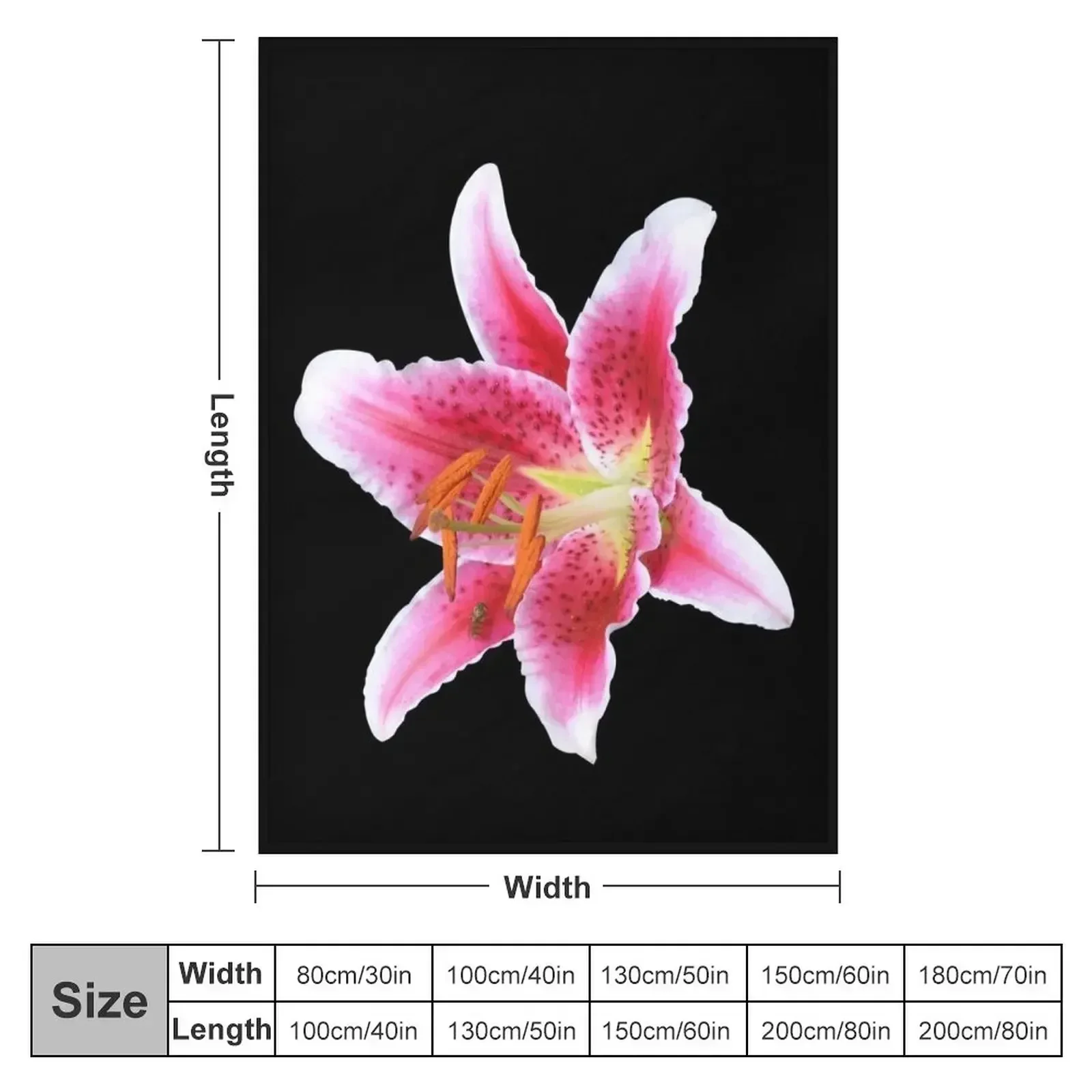 Stargazer lily single flower with mason bee Throw Blanket Fashion Sofas Travel bed plaid Blankets For Sofas Blankets