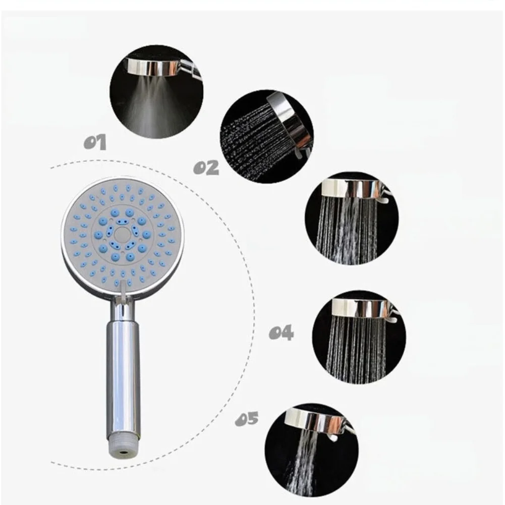 ABS Shower Head with 5 Adjustable Spray Options Rain Massage Optimized for Water Efficiency and Stable Operation
