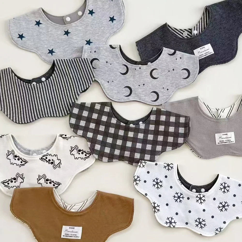 Korean Style Newborn Baby Cotton Bib Floral Pastoral Baby Bu