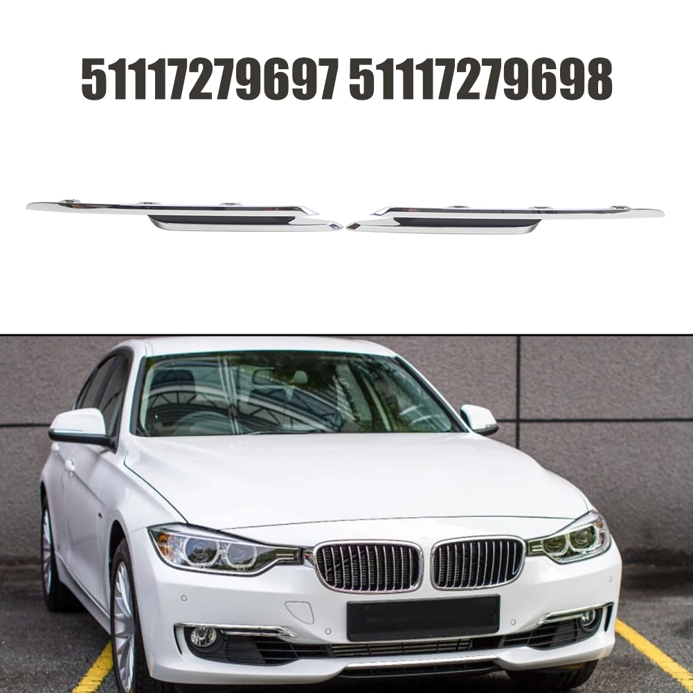 

Chrome Trim Front Bumper Foglight Grille Pair Set for BMW 3 Series F30 F31 2012 2015 Luxury Line Without Sport Package